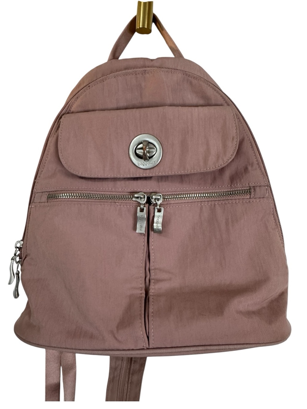 Baggallini Naples Convertible Dusty Rose Pink Turn-Lock Backpack Millennial